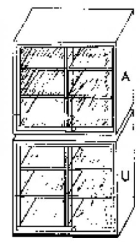 95G 50FAM | Aufsatzschrank mit Glasschiebetüren