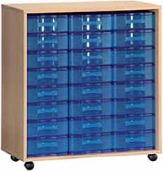 Materialcontainer, fahrbar 3x8 flache Modulboxen