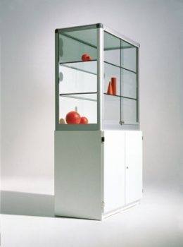 Glasvitrine 100cm mit Schrank ganz Sicherheitsglas