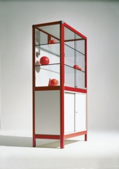 Glasvitrine 100cm mit Schrank Türen SG, Seiten Plexi