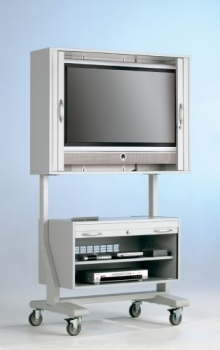 TV-Wagen für Flat-Screens, US, 1 FB, 190x114x65cm, 9006/Schwarz