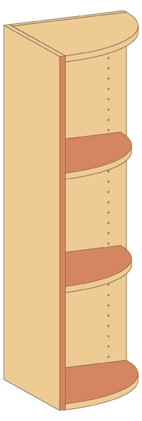 Aufsatz-Eckschrank   BxHxT 50 x 110 x 50 cm