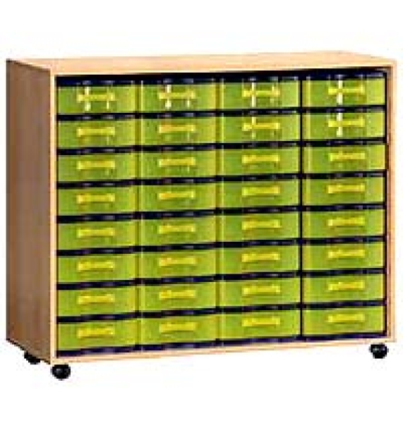 Materialcontainer, fahrbar 4x8 flache Modulboxen