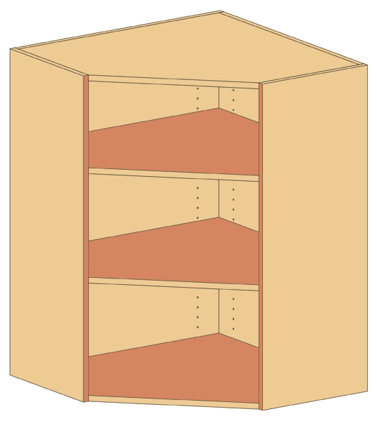 Aufsatz-Eckschrank   BxHxT 80 x 110 x 80 cm