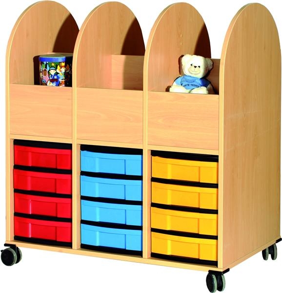 Bücherwagen, 3-reihig   BxHxT 98,2 x 111 x 55 cm