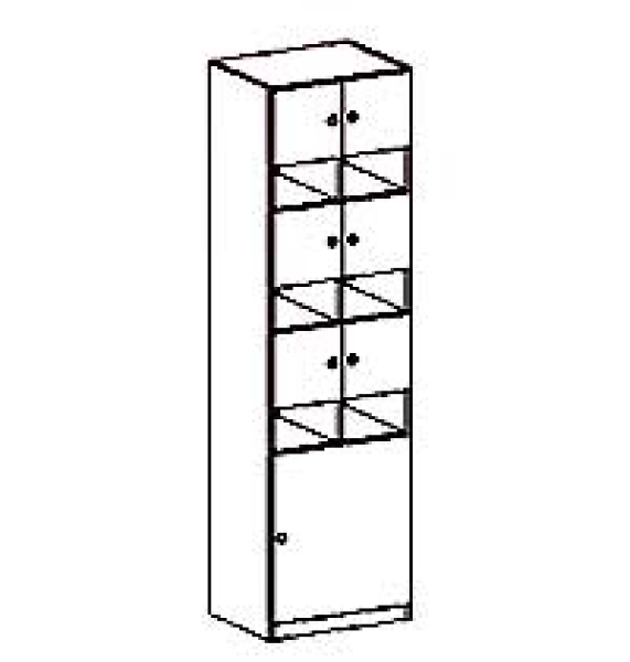 Schließfachschrank BxHxT 54 x 190 x 40 cm