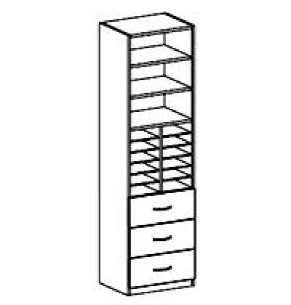 Kompaktschrank   BxHxT 54 x 190 x 40 cm