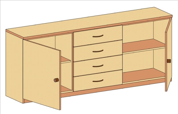 Anrichte   BxHxT 200 x 82,5 x 50 cm