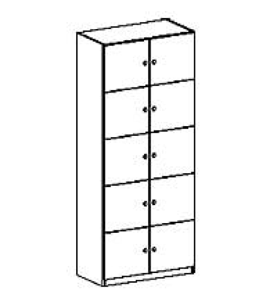 Schließfachschrank BxHxT 80 x 190 x 40 cm