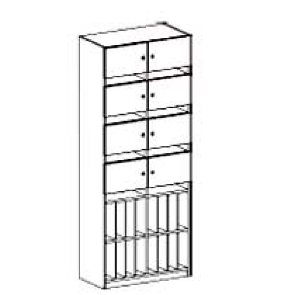 Schließfachschrank BxHxT 80 x 190 x 40 cm