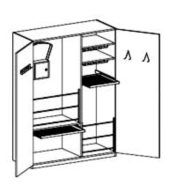 Sportgeräteschrank 2 Türen und Trennwand