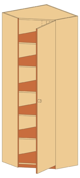 Eck-Schrank   BxHxT 80 x 230 x 80 cm