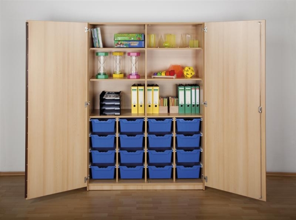 ErgoTray Klassenraumschrank, 16 Boxen, BHT 138,7x190x50cm