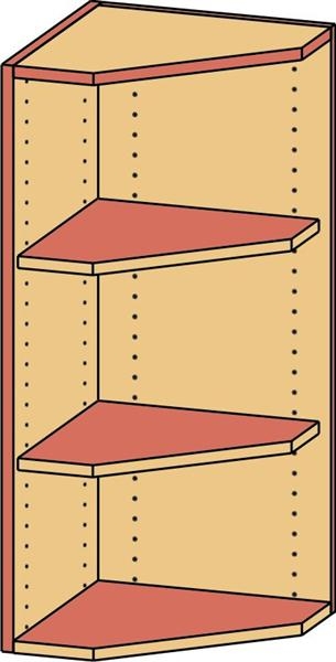 Aufsatz-Eckschrank   BxHxT 40 x 92 x 40 cm