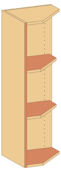 Aufsatz-Eckschrank   BxHxT 40 x 110 x 40 cm