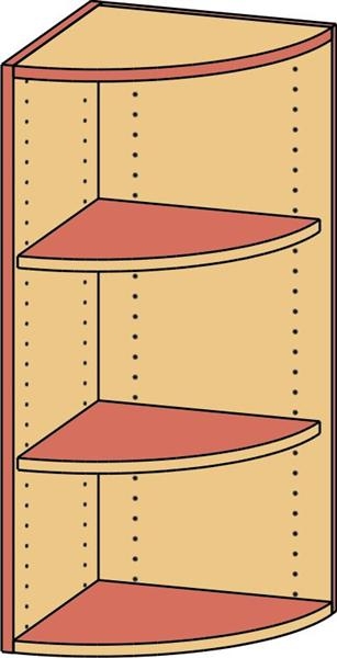 Aufsatz-Eckschrank   BxHxT 40 x 92 x 40 cm